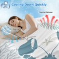 thumbnail image 3 of Teal Blue Coastal Cooling Blanket, Lightweight Breathable Summer Throw Blanket with Double Sided Cold Effect, Summer Lobster Coral Nautical Picnic Beach Blankets Bed Sheet for Hot Sleepers 60"x80", 3 of 8