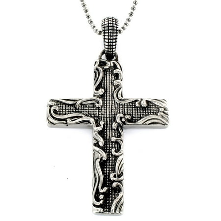 West Coast Jewelry - Stainless Steel Antiqued Medieval Cross Pendant ...