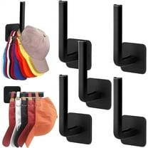 Wall Mounted Hat Storage Hooks for Baseball Caps | Strong Adhesive Acrylic Organizer | Holds Up to 8 lbs | No Drill Easy Install | Multi-Use for Hats, Headphones, Bags | 4-Pack | Space-Saving Design