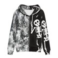 thumbnail image 3 of Renewold Women Casual Skull Full-Zip Hoodie & Sweatshirt for Date,Club,Shopping Soft Jacket Tops Size 5XL Fashion Hooded Streetwear Activewear,Halloween Holiday, 3 of 6