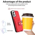 thumbnail image 6 of Wallet Case for Motorola Moto G Stylus 5G 2024, Stylish Ultra Slim PU Leather Card Slots Ring Stand Wrist Strap Shockproof Protective Thin Lightweight Back Case Cover for Moto G Stylus 5G 2024, Red, 6 of 7