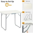 thumbnail image 4 of QueipA 2.3ft Portable Folding Camping Table, Outdoor Waterproof Picnic Table, Aluminum Lightweight Suitcase Foldable Table for Picnic BBQ Beach Dining, 4 of 16