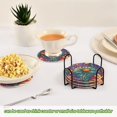 thumbnail image 6 of Haosy Set of 6 Drink Woven Coaster with Holder Heat Resistant Non-Slip Bar Coasters 4 Inches Cartoon Flower and Star, 6 of 7