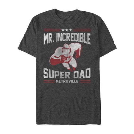 Men s The Incredibles Super Dad Graphic Tee Charcoal Heather 4X Large