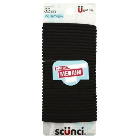 Scunci No Damage Black Hair Ties Large 32ct Walmart Com