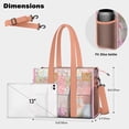 thumbnail image 5 of Teacher Tote Bag,Pioneer Flower Floral Print Pattern Teacher Utility Tote Bag,Large Work Tote Bags for Women with Multiple Pockets,Top Zipper Closure,13.8x10.6x6.7 Inch, 5 of 5
