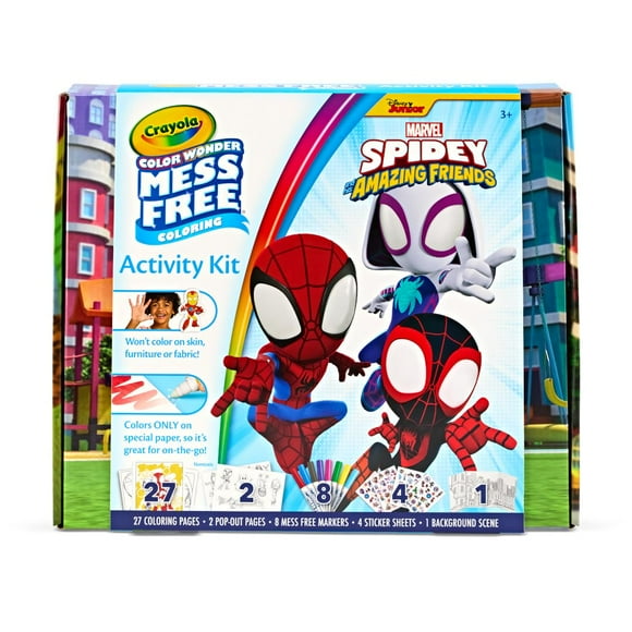 Crayola Color Wonder Spidey and His Amazing Friends Kit Mess Free Coloring Spiderman Coloring Pages & Stickers Spiderman Toy Kids Gift