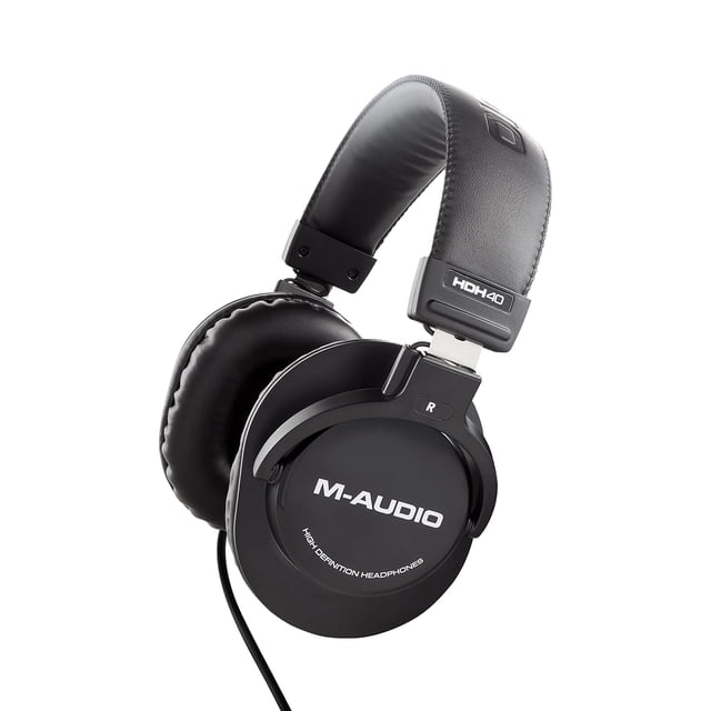 M-Audio HDH40 - Auriculares de estudio supraaurales con diseño cerrado, diadema flexible y cable de 2,7 m para monitorización de estudio, podcasting y grabación - Negro