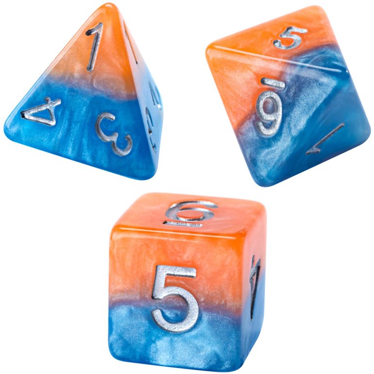 Gate Keeper Games and Dice: Halfsies Dice: Fire & Dice - 7pc Set