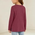 thumbnail image 6 of YUANxueke Girls Ribbed Knit Tunic Tops with Side Pockets Crewneck Long Sleeve Side Split Hem Casual Tops for 5-15 Years, 6 of 6