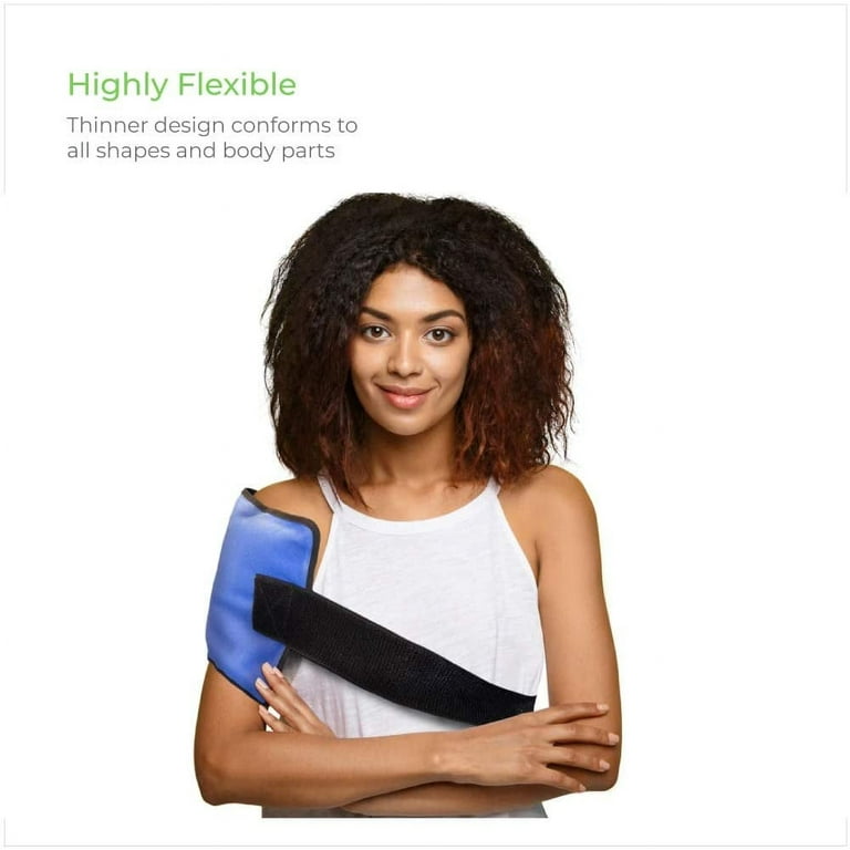FlexiKold Gel Ice Pack w/Straps (Standard Large: 10.5 x 14.5) - One (1)  Reusable Cold Therapy (for Pain and Injuries, wrap Around Knee, Shoulder,  Back, Ankle, Neck, Hip, Wrist) - 6300 Cold-Strap 