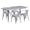 Silver, variant on Flash Furniture Commercial Grade 31.5" x 63" Rectangular White Metal Indoor-Outdoor Table Set with 4 Arm Chairs