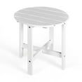 thumbnail image 5 of Topbuy 18" Outdoor Round Side Table Wooden Coffee Table Suitable for Garden Patio Balcony White, 5 of 5