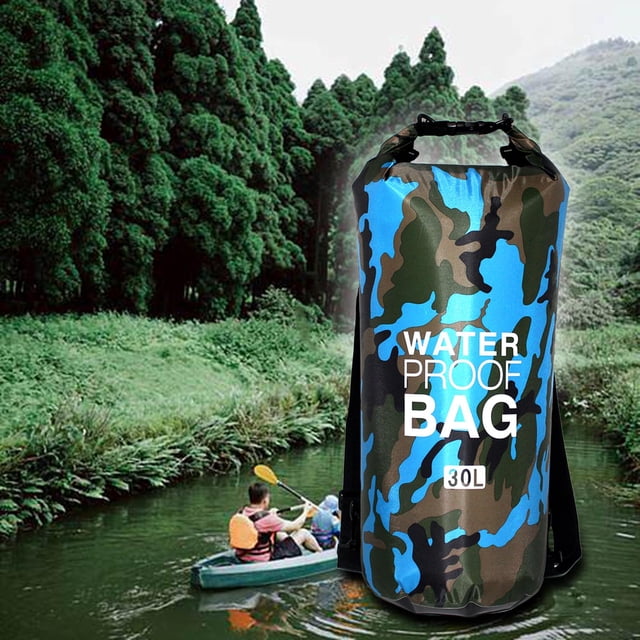 Sac Imperméable Sac à Dos avec Bandoulière, Sac à Dos Flottant Imperméable Portable, Sac de Rafting pour Voile Randonnée Sports Nautiques Canot 30 L