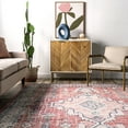 thumbnail image 4 of nuLOOM Juliette Vintage Diamond Medallion Area Rug, 2' 8" x 8', Rust, 4 of 9
