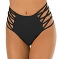 thumbnail image 2 of WREESH Womens High Waisted Bikini Bottoms Tummy Control Bathing Suit Fashion Briefs Comfortable Cotton High Waist Underwear Panties Black, 2 of 4