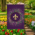 thumbnail image 2 of Rdsfhsp Mardi Gras Garden Flag, Purple Pattern Fleur De Lis Fake Glitter Garden Flag Home Linen Fabric Welcome House Yard Banner,12x18 Inch, 2 of 5