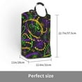 thumbnail image 3 of Vsdgher Neon Mardi Gras Print Square Laundry Bag Large Collapsible Dirty Clothes Bags With Handles Waterproof Essentials Storage For College Dorm, Family, 3 of 6