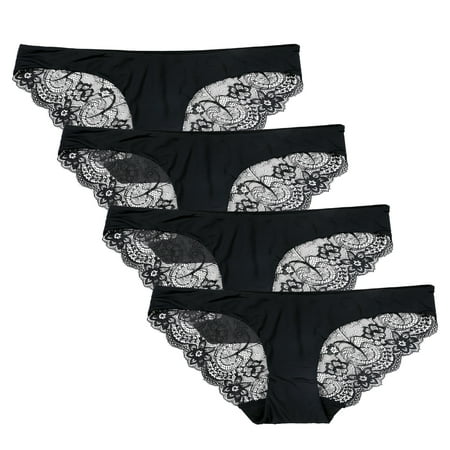 Charmo Womens Bkini Underwear Heather Sexy Cute Lace Panties Low Rise Hipster Thong Panty