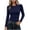 *Navy, variant on Binmer Women's Crew Neck Ribbed Long Sleeve Shirts,Casual Slim Fitted Layering Tops ,L