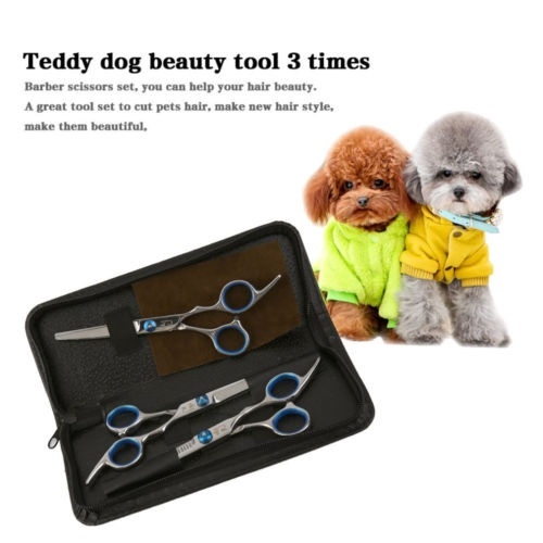 Pet Hair Scissors Set Dog Grooming Cutting &Thinning &Curved Shears