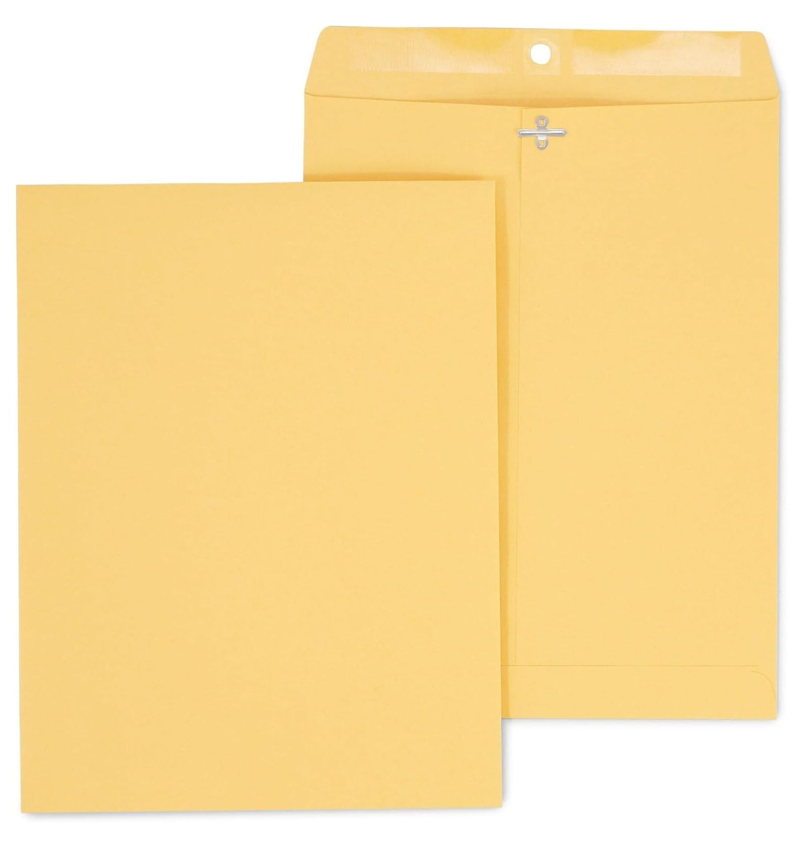 Clasp Close Envelopes, 10 x 13 Inch, Gummed Flaps, Great for Filing, Storing, Mailing Documents, 100-Pack, Brown