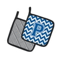 thumbnail image 2 of Letter P Chevron Blue and White Pair of Pot Holders, 2 of 2