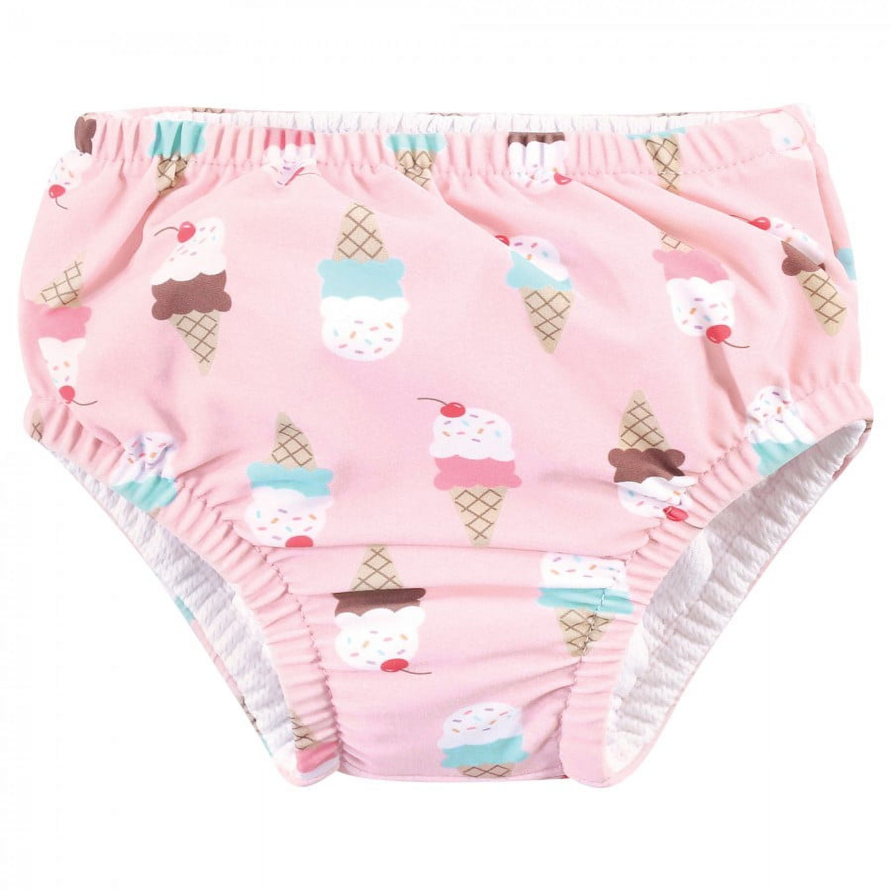 Hudson Baby Infant and Toddler Girl Swim Diapers, Ice Cream Cone, 4 Toddler