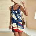 thumbnail image 5 of Women's 2025 Patriotic Romper - Cotton-Linen Adjustable Strap Jumpsuit, Loose Fit American Flag Short Overalls for 4th of July (Casual & Festive), 5 of 7