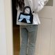 thumbnail image 2 of Bolso de mujer de nicho rosa con bonito lazo, pequeño bolso de hombro de piel sintética, elegante y moderno, bolso cruzado de alta gama literario para mujer, 2 of 5