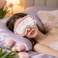 thumbnail image 4 of Krdevn Ruffled Satin Sleep Eye Mask Soft Lightweight Full Light Blocking Comfortable Eye Cover Travel Home Nap Night Sleeping Relax Sleep Aid Accessory, 4 of 5