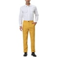 thumbnail image 2 of INSPIRE CHIC Men's Pants Stripes Zipper Closure Front Pockets Dress Pants 38 Yellow White, 2 of 7