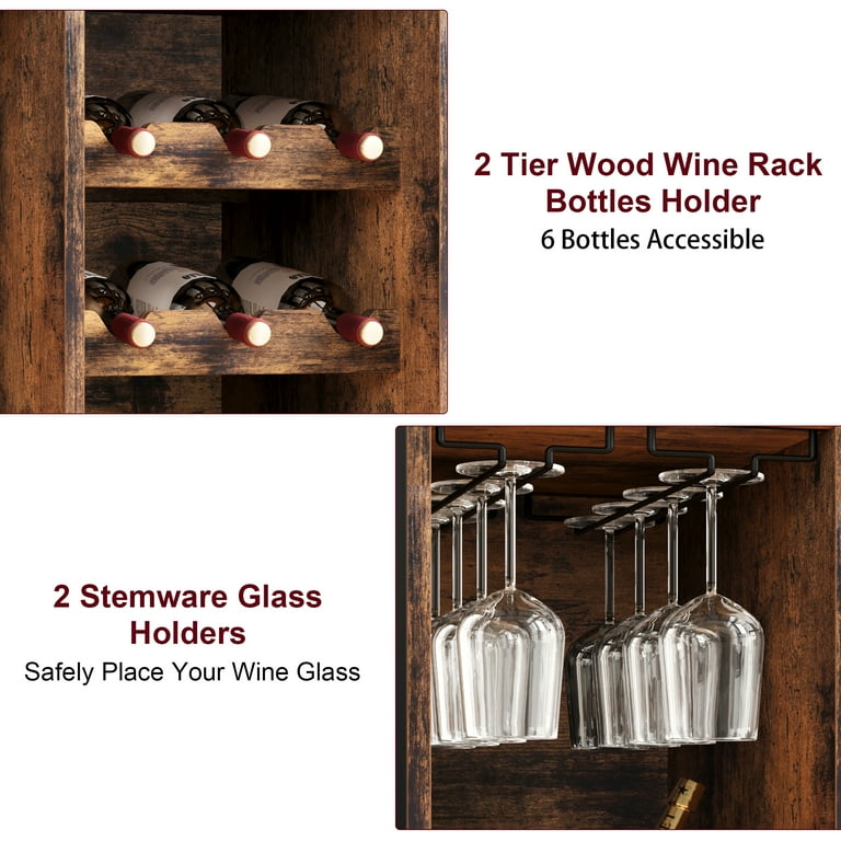 WhizMax Wine Bar Rack Cabinet Freestanding Wine Cabinet with