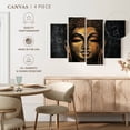 thumbnail image 5 of Elephant Stock Gold Stained Buddha Head Wall Art - Horizontal Multi Panel Canvas - Living Room Wall Decor - People Multi Panel - Gray And Black Decor - 36" x 22", 5 of 8