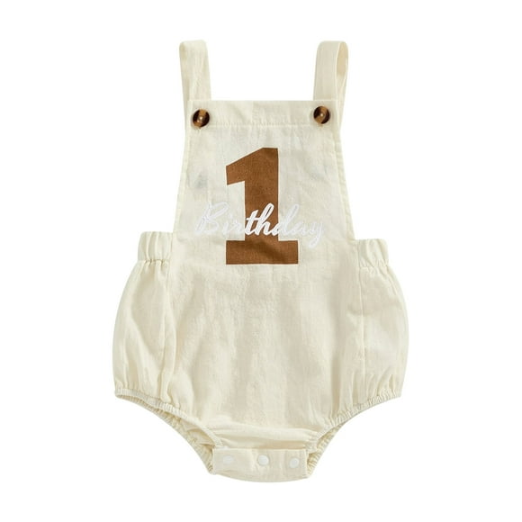 SUNSIOM Toddler Girls Boys 1st Birthday Outfit Romper Number and Letter Print Summer Birthday Clothes Photoshoot