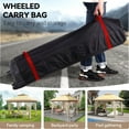 thumbnail image 7 of Homhougo 12'x12' Gazebo Outdoor Pop up Canopy Tent with Curtains and 144 Square Shelter for Patio,Backyard Party, with Mosquito Netting, 2-Tiered Vented Top (Beige), 7 of 7