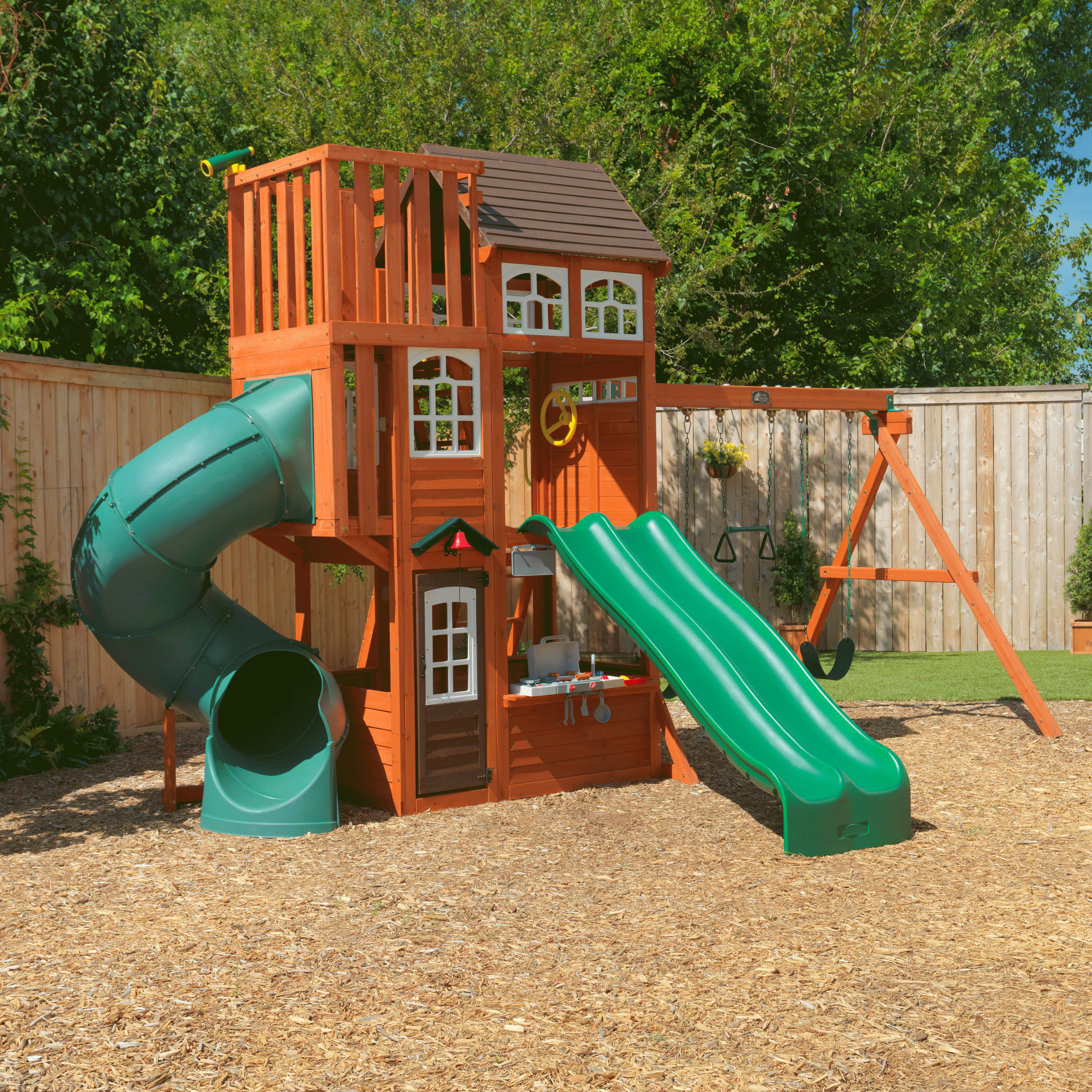 KidKraft Copper Ridge Wooden Swing Set 