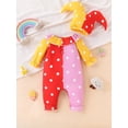 thumbnail image 3 of RUINIXCW Newborn Baby Girl Halloween Outfit Clown Costume Infant Baby Girl Fall Winter Romper Clothes Ruffled Collar Dot Long Sleeve Contrast Color Jumpsuit Hat, 3 of 9