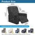 thumbnail image 4 of Jiueut Black Leopard Pattern Recliner Chair Slipcover, 4 Pieces Soft Reclining Chair Covers Stretchable Sofa Slipcover with Anti-Slip Straps, 4 of 7