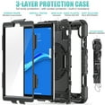 thumbnail image 4 of Allytech Lenovo Tab M8 3rd Gen Case 2022 (TB-8505F/8505X), Build-in Screen Protector Rotating Stand Shoulder Strap Shockproof Heavy Duty Protection Case Cover for Lenovo Tab M8 3rd Gen - Black, 4 of 7