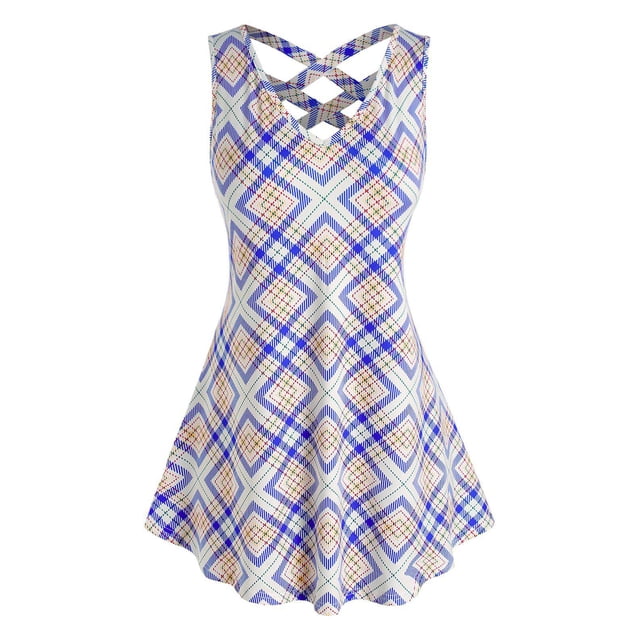 Talid T-TIENE TIP TIP CRISS CROSS TANK TOP Rosegal Camisetas sin mangas de talla grande