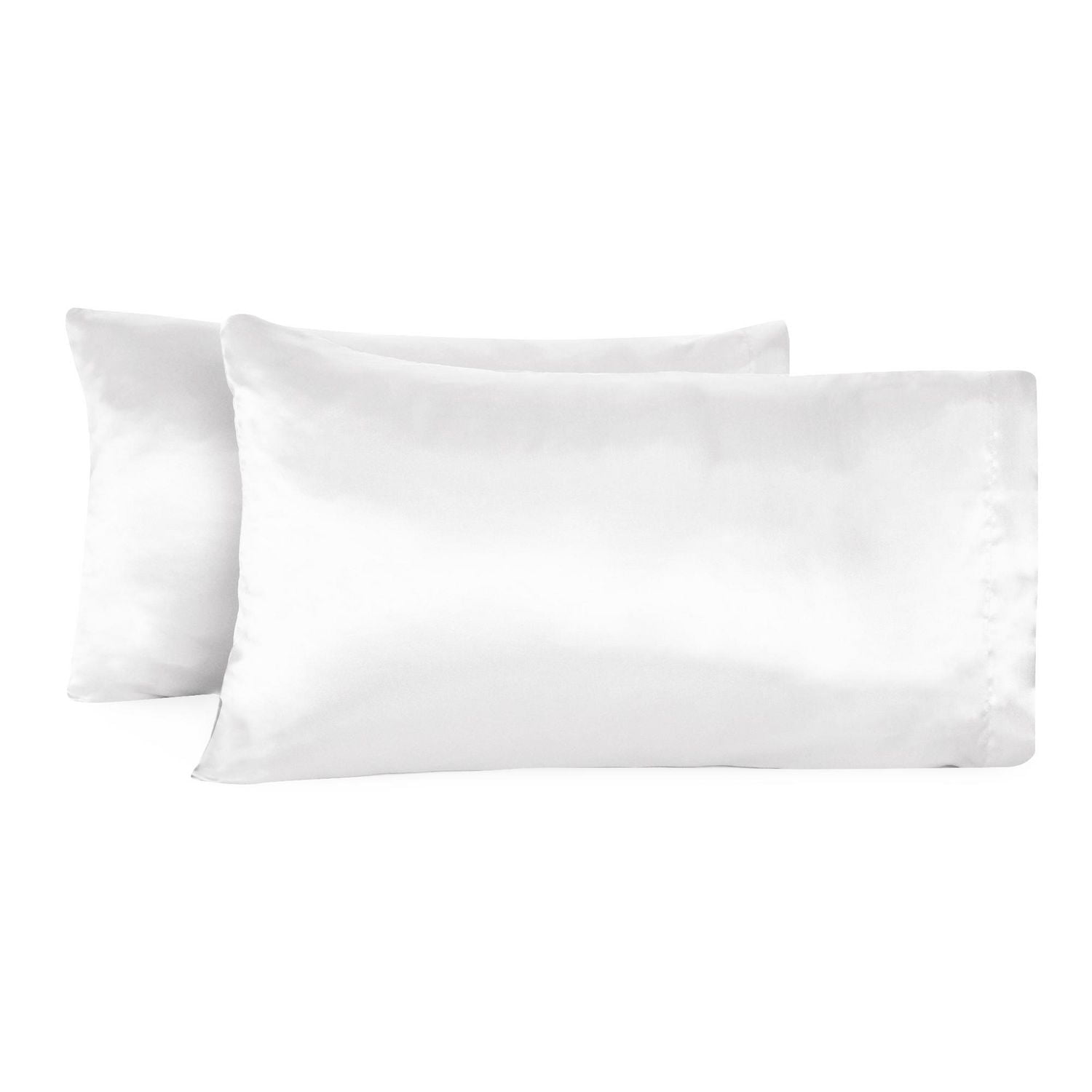 2-Pack Queen Satin Pillowcases, White