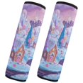 thumbnail image 2 of 2-Pack Seat Belt Covers with Flannel Seatbelt Shoulder Strap Case Adjustable Straps Soft Padding for Car Whimsical Candyland Scene Medium, 2 of 8