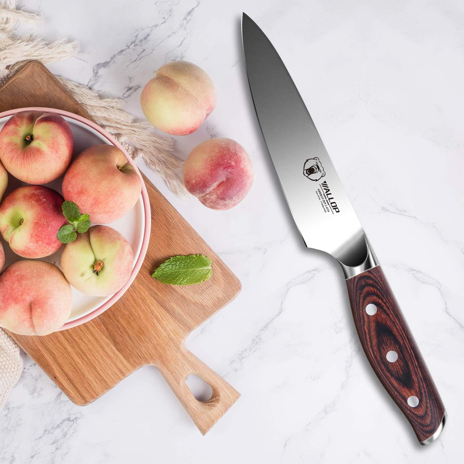 WALLOP Utility Knife - 5 inch Kitchen Utility Knife - German High Carbon Stainless Steel Full Tang Pakkawood Handle - Jane Series with Gift Box