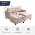 thumbnail image 2 of ZAFLY Ensemble de Canapé en Forme de U/L avec Ottomane de Rangement, Sofa Sectionnel Modulaire pour Salon, Beige, 2 of 6