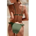 thumbnail image 5 of Charmo Womens Ruffle Bikinis Ribbed Triangle High Cut 2 Piece Bathing Suit, 5 of 5