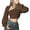 Coffee, variant on Musuos Women's 2 Pieces Fashion Halter Crop Tops Set, Sleeveless Solid Color Knit Camisole + Long Sleeve Bolero Shrug