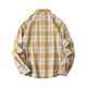 thumbnail image 4 of Blusa y camisa de manga larga con cuello vuelto para hombre, blusa informal a cuadros a la moda con botones y cuello vuelto, blusa de poliéster para hombre, 4 of 4