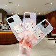 thumbnail image 3 of Popular lindo patrón de concha de hello kitty para iPhone 15 funda de teléfono IMD acrílico 14 13 12 11 promax KT espejo de maquillaje de gato anticaída, 3 of 4