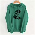 thumbnail image 4 of Molidfa Womens Line Art Skull Hoodie Cool Graphic Oversized Halloween Sweatshirt, 4 of 5